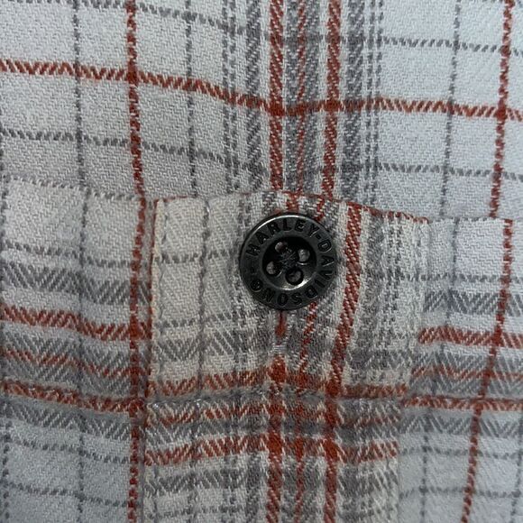 Cotton metal stud button 2-pocket HD Harley-Davidson Work Garage SS shirt L - Picture 4 of 6
